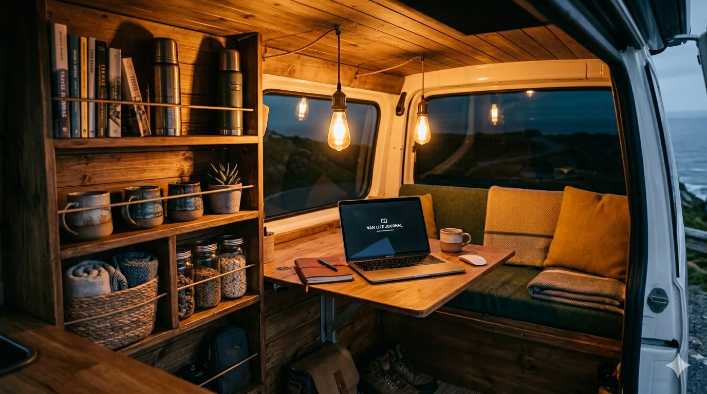 Comunidad van life en Europa, furgonetas aparcadas en un área natural
