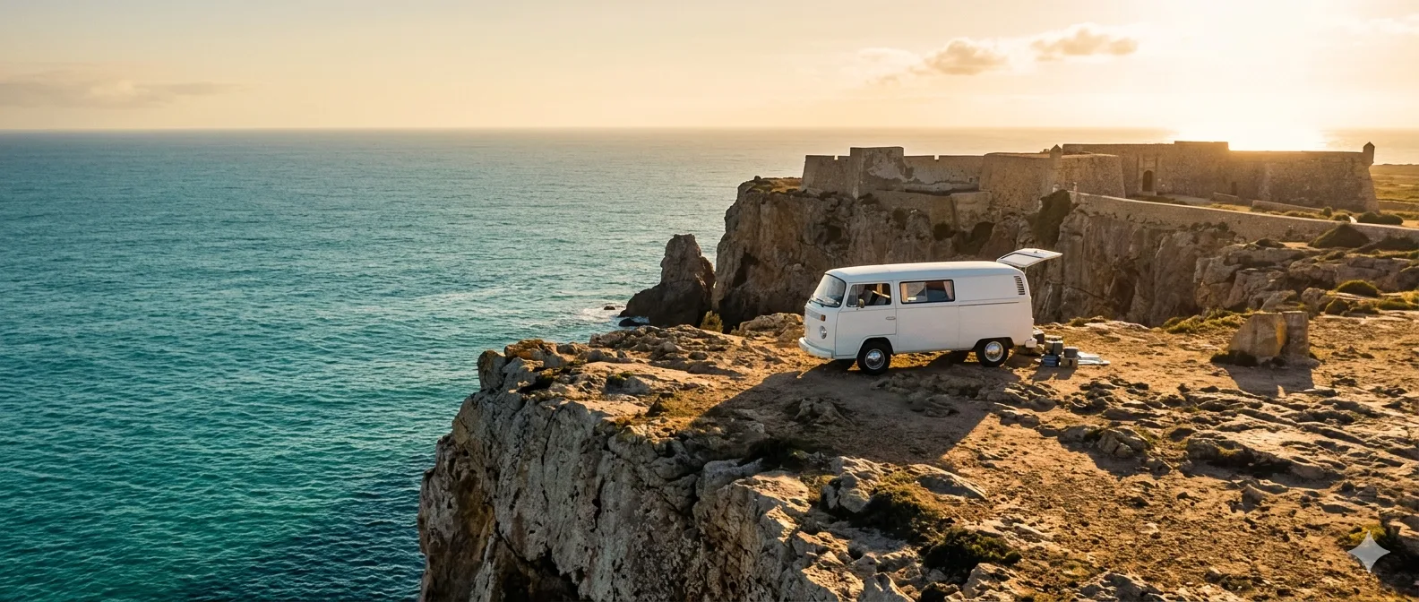 Furgoneta en el Cabo de San Vicente, Sagres, Portugal