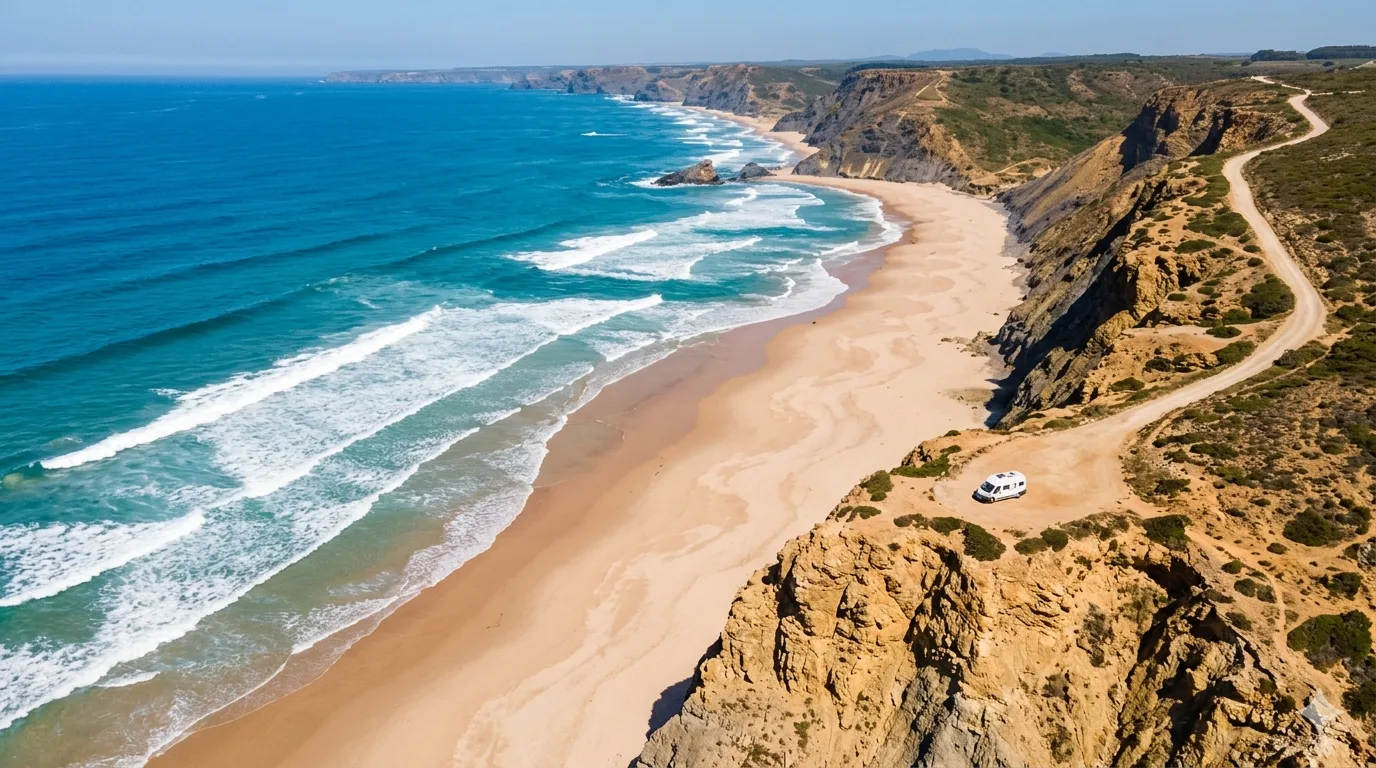 Playa virgen en la Costa Vicentina, Portugal